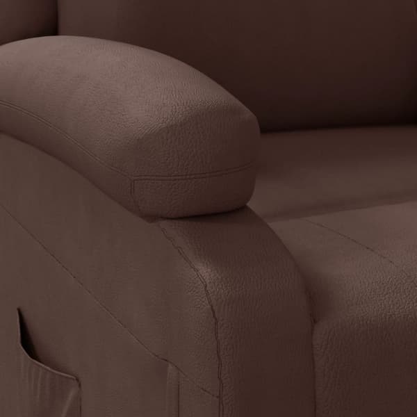 Reclinerfåtölj brun konstläder