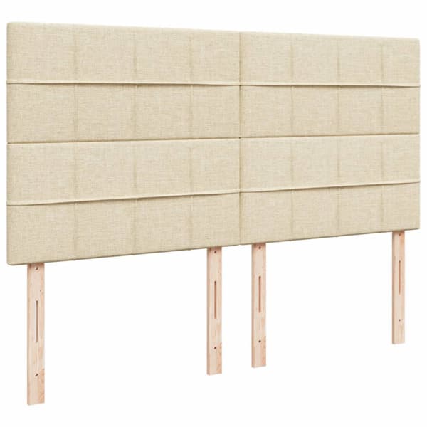 Ramsäng med madrass gräddvit 200x200 cm tyg