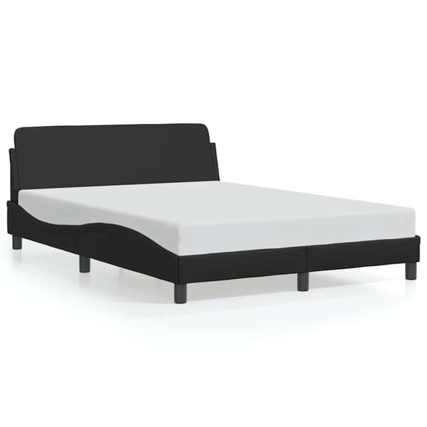 Bed Frame "Dover" Black 137x190 cm Faux Leather