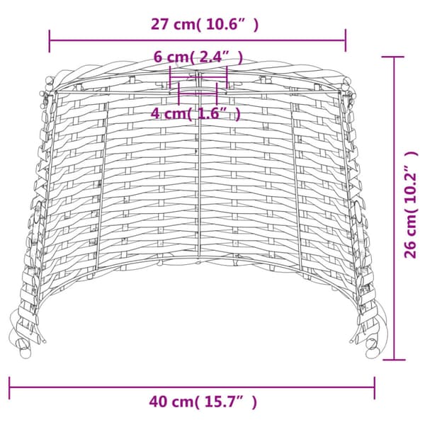 Lampskärm vit Ø40x26 cm korgmaterial