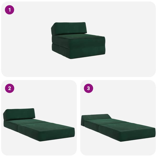 Fällbar Soffbed Mörkgrön 60 x 70 x 41 cm Tyg