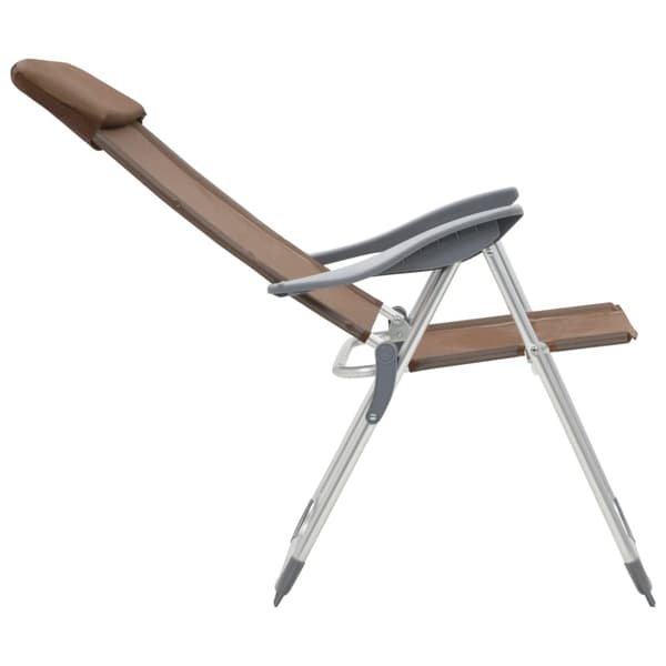 Hopfällbara campingstolar 2 st aluminium brun