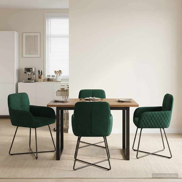 Matstolar 4 pcs Sammet Mörkgrön 59 x 56,5 x 86 cm