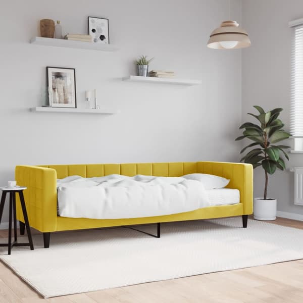Dagbädd med madrass gul 80x200 cm sammet
