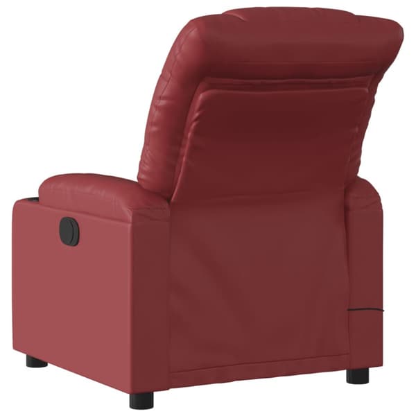 Massagefåtölj vinröd konstläder