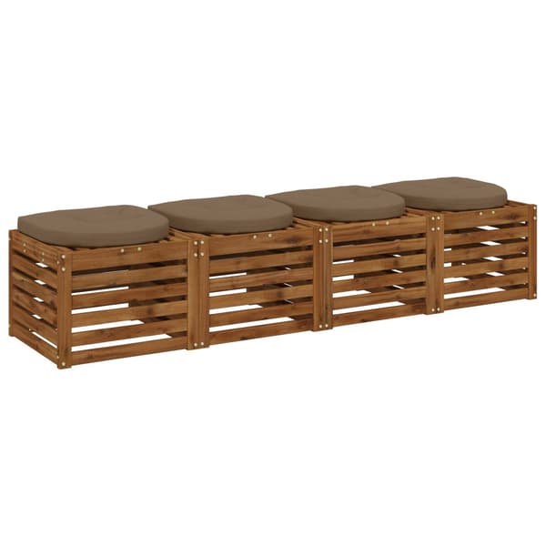 4-delade Sittdynor 4 st 100% Polyester Taupe 40 x 40 x 5 cm
