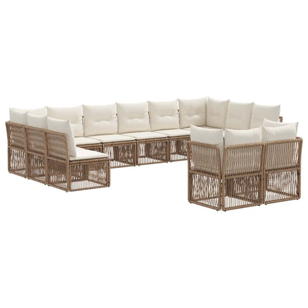 Trädgårdsoffset 12 pcs Beige konstrotting