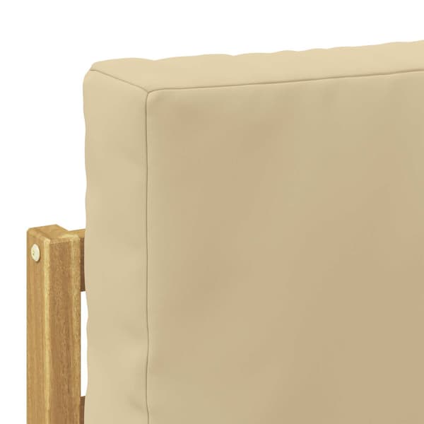 Utomhussoffset med kudde 6 pcs Vit och Beige Polyester