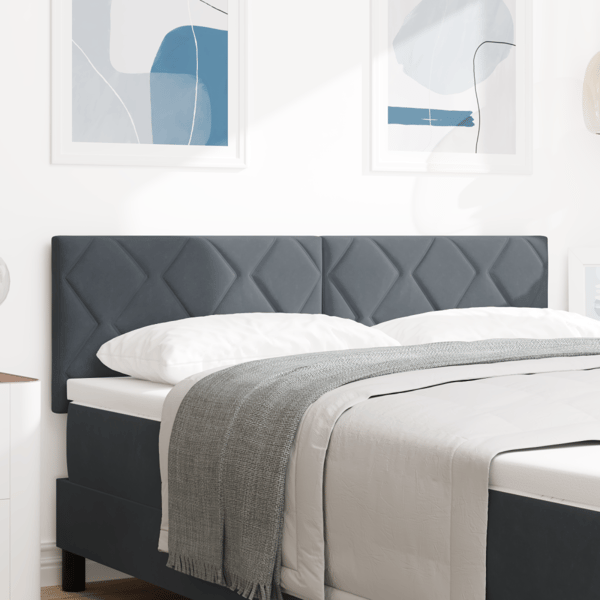 LED huvuddyna Mörkgrå 144 cm Sammet