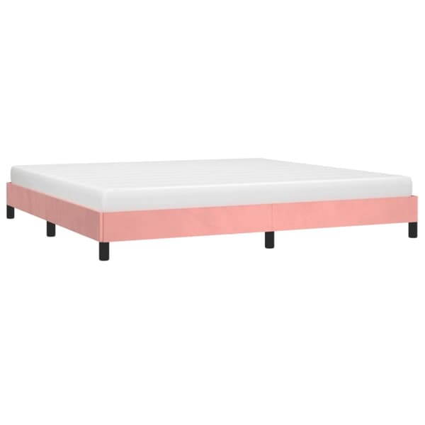 Sängram rosa 200x200 cm sammet