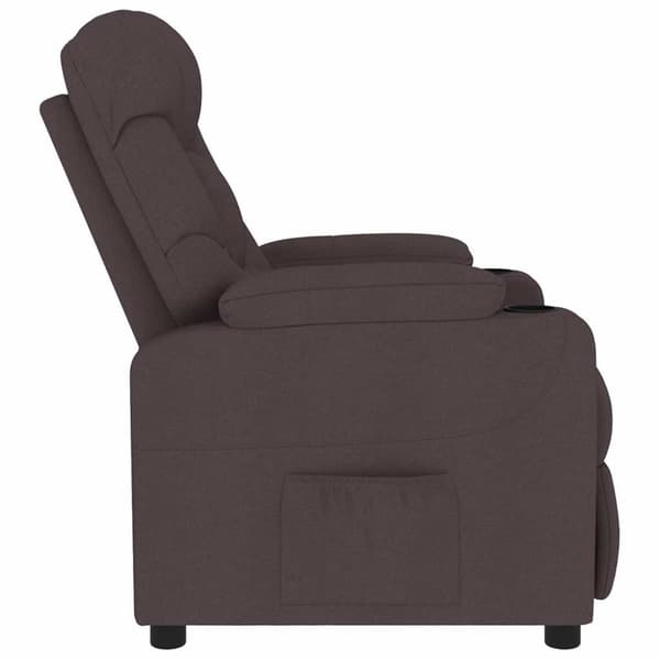 Massagefåtölj mörkbrun tyg