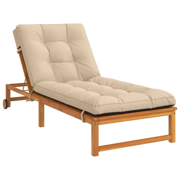 Solstol Kudde VIANEN 100% Polyester Gräddvit 200 x 80 x 8 cm