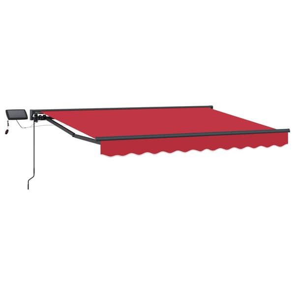 Manuell markisram med LED-lampor Röd 3 x 2,5 m