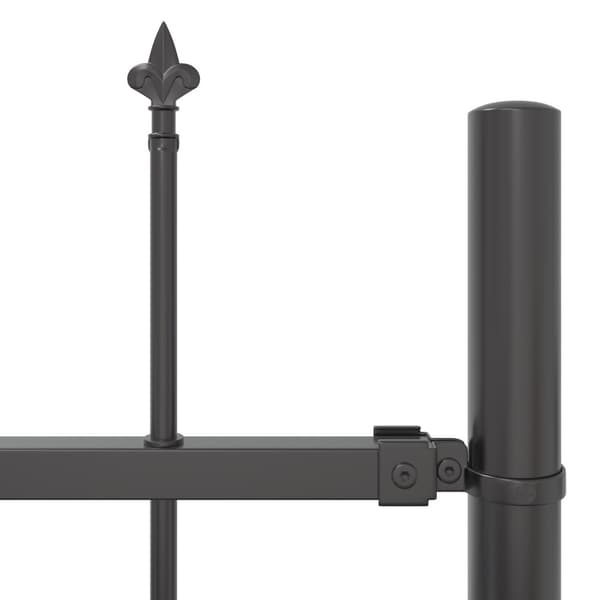 Trädgårdsstängsel 4 pcs Grå 6,8 x 1,2 m Pulverlackerad stål