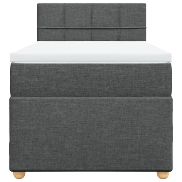 Ramsäng med madrass mörkgrå 90x200 cm tyg