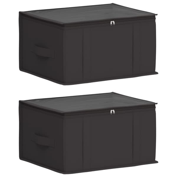 Förvaringslåda med transparent toppfönster 2 pcs Antracit