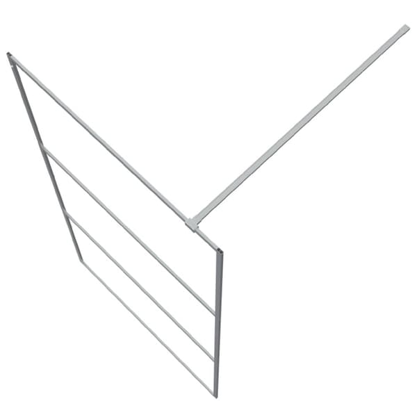 Duschvägg silver 100x195 cm halvfrostat ESG-glas