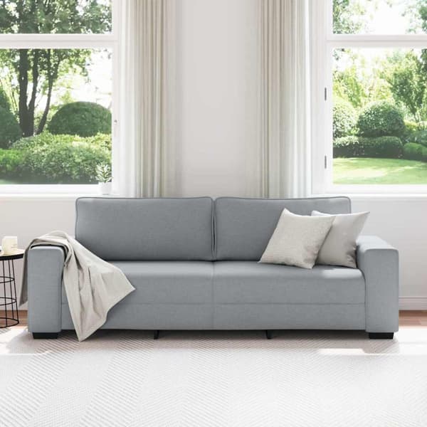 3-sitssoffa ljusgrå 220x77x82 cm tyg