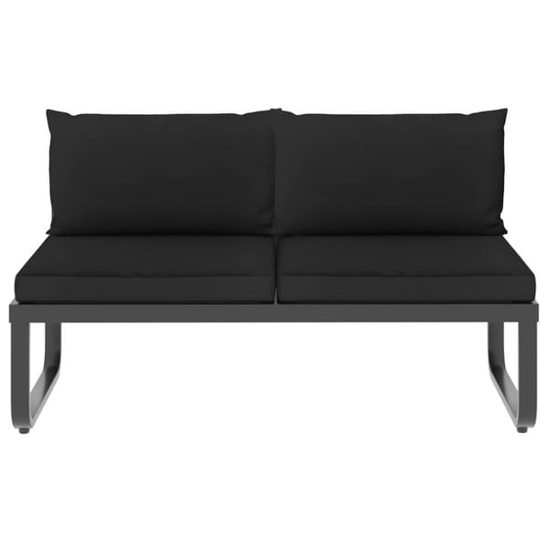 Hörnsoffa set med dynor 4 delar aluminium och WPC