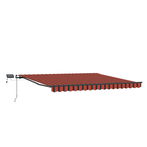 Utfällbar markis orange och brun 450 ×300 cm tyg