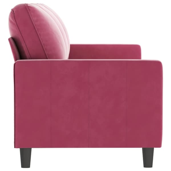 3-sitssoffa vinröd 180 cm sammet