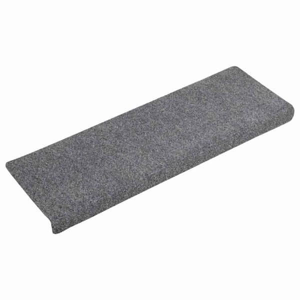 Trappmattor självhäftande 30 st 65x21x4 cm ljusgrå rektangulär kant