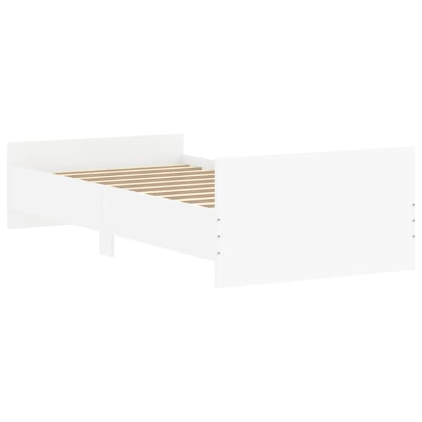 Sängram vit 90x200 cm konstruerat trä