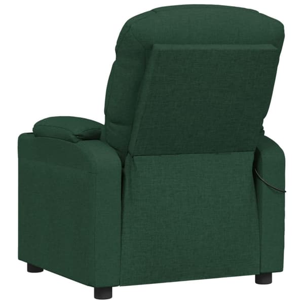 Massagefåtölj mörkgrön tyg