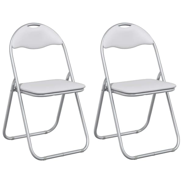 Fällstol 2 pcs Vitt och Grått 48 x 43,5 x 81 cm Konstläder