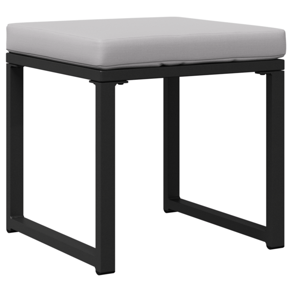 Trädgårdsmöbler med kudde med kudde 4 pcs Ljusgrå Polyester