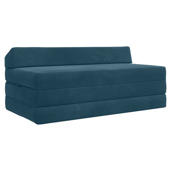 Fällbar Soffbed Blå 120 x 60 x 49 cm Tyg