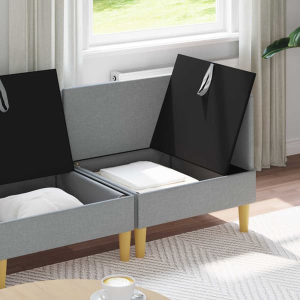 Möbelset för vardagsrummet med kudde 3 pcs Ljusgrå Tyg