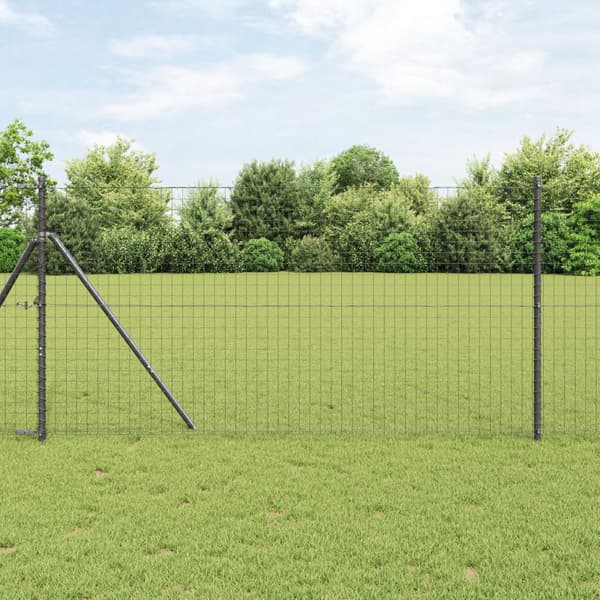 Stängselstolpe 52 pcs Grå 3,2 x 3,2 x 150 cm