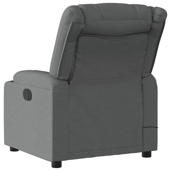 Massagefåtölj mörkgrå tyg