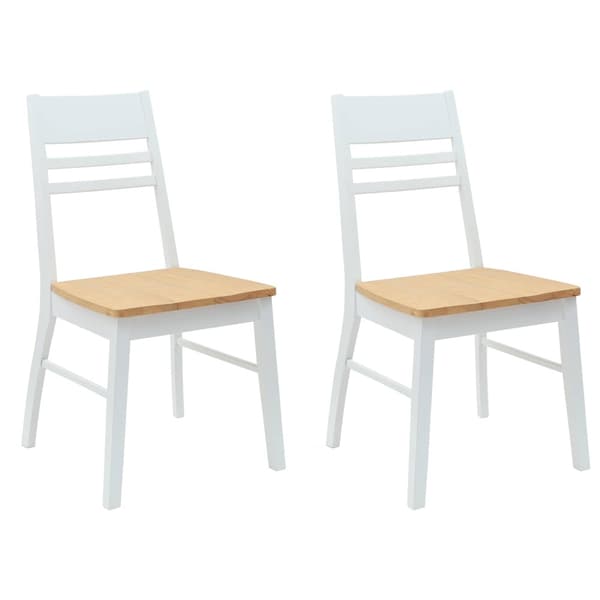 Matstolar 2 pcs Vit 43 x 54 x 89 cm Massiv Gummiträ