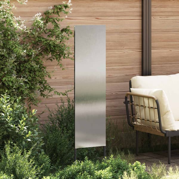 Trädgårds integritetsskärm Silver 32 x 140 cm Rostfritt stål