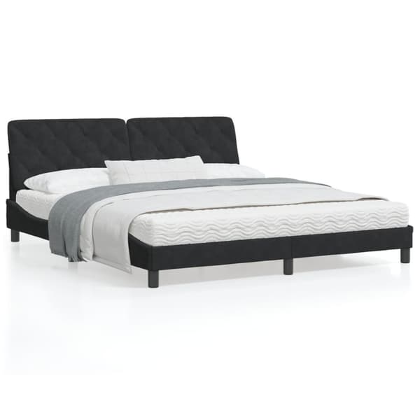 Bed Frame without Mattress Black 180x200 cm Velvet