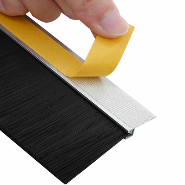 Självhäftande dörrborstlist 6 pcs Silver 100 cm