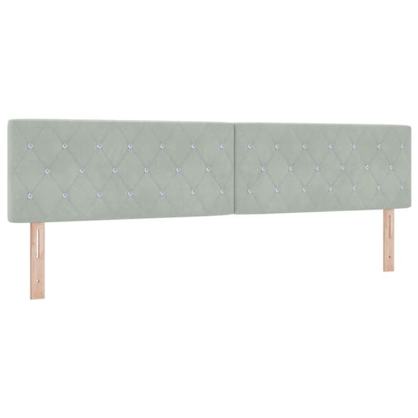 Bäddfjäder med madrass Ljusgrå 200 x 200 cm Sammet