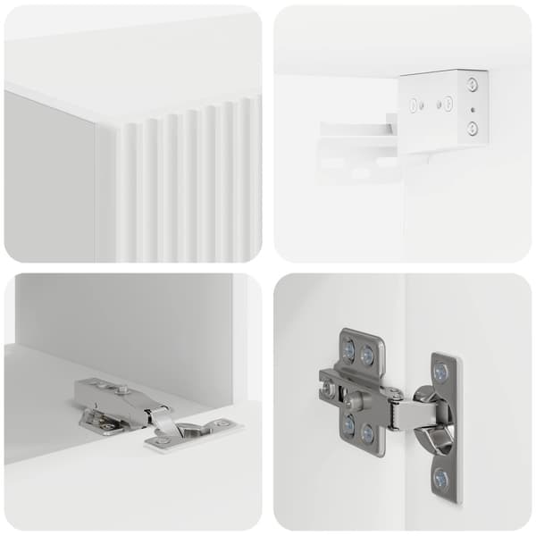TV väggskåp set Väggmonterad 4 pcs Vit Konstruerat trä