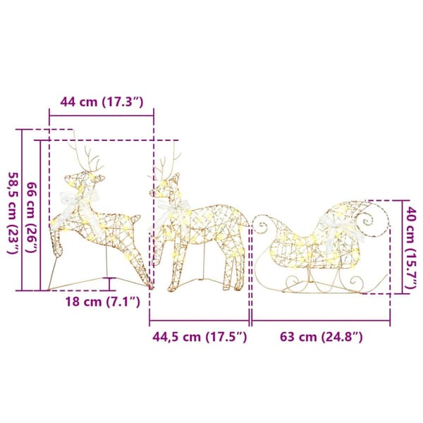 LED Renar med 40 LED-lampor 5 pcs Guld PET