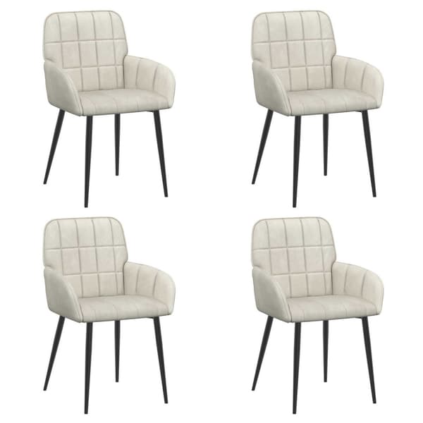 Matstolar 4 pcs Sammet Gräddvit 57 x 50 x 85 cm