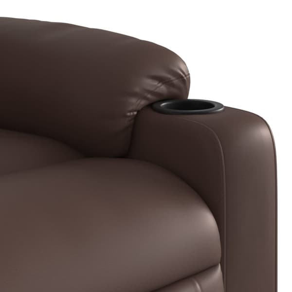 Reclinerfåtölj brun konstläder
