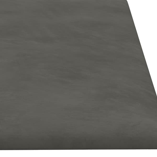 Väggsänggavel 12 pcs Mörkgrå 60 x 15 cm Sammet