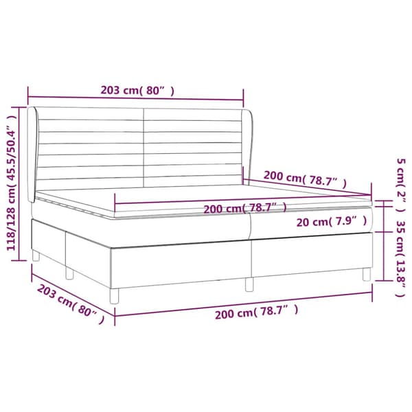 Ramsäng med madrass mörkgrön 200x200 cm sammet
