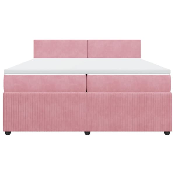 Ramsäng med madrass rosa 200x200 cm sammet