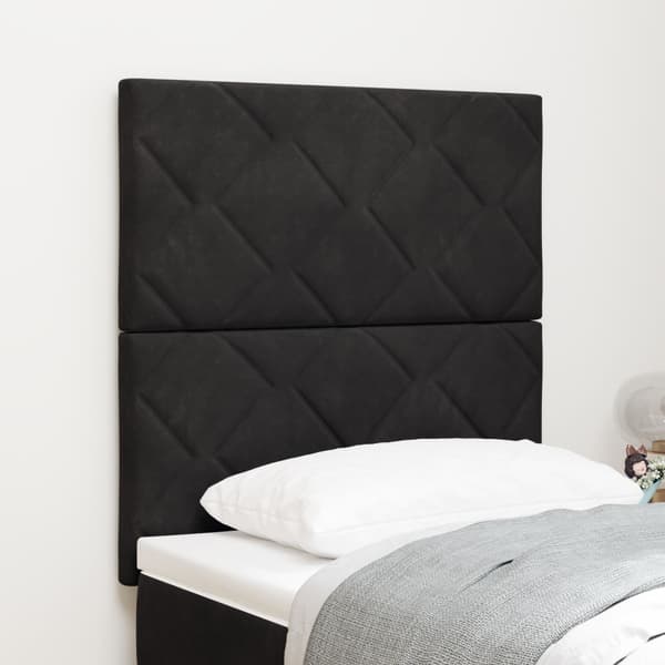 Huvudgavel Svart 80 cm Sammet