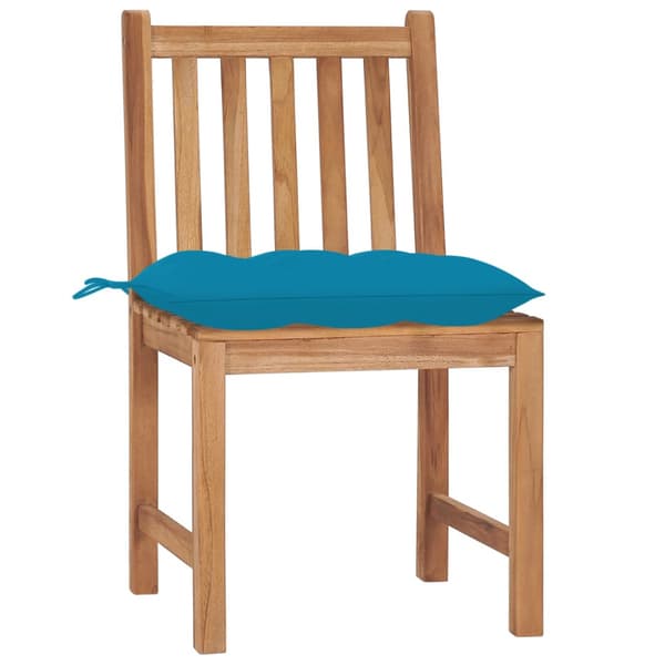 Trädgårdsstolar 2 st med dynor massiv teak