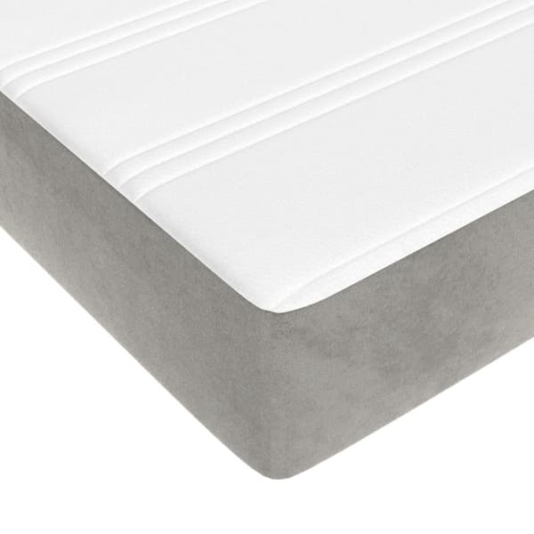 Pocketresårmadrass medium ljusgrå 120x220x20 cm sammet