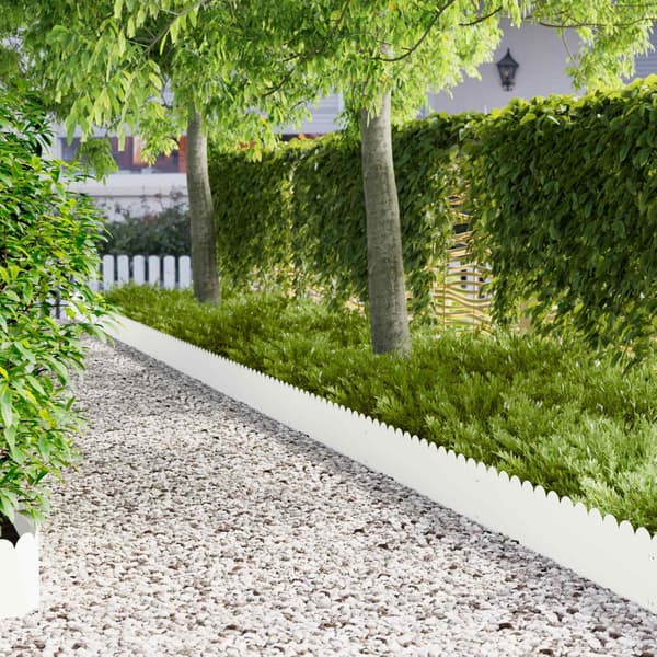 Kant för gräsmatta 30 pcs 103 x 25 cm Stål Vit